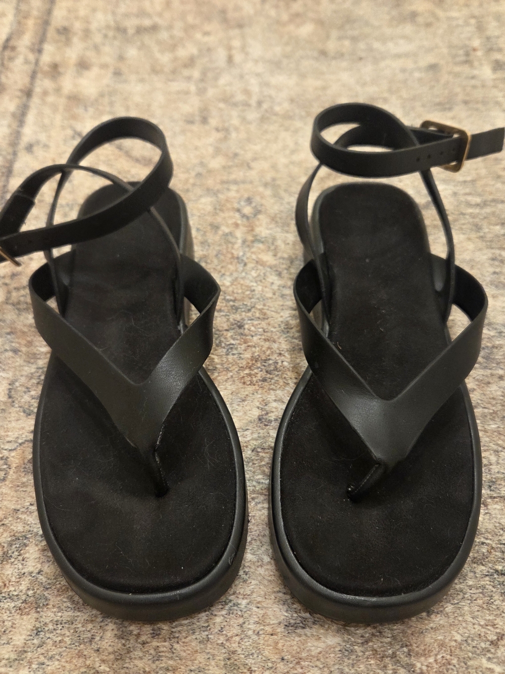 Mango Black Platform Ankle-Strap Sandals - Picture 7 of 8